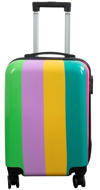 Kabine kuffert - Hardcase letvægt kuffert - Trolley med motiv - Zapp - Regnbue striber