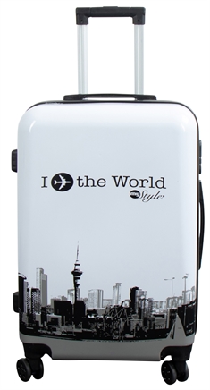 Mellem kuffert - I Love The World - hardcase kuffert - Eksklusiv rejsekuffert