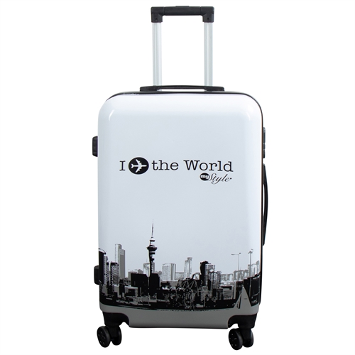 Mellem kuffert - I Love The World - hardcase kuffert - Eksklusiv rejsekuffert