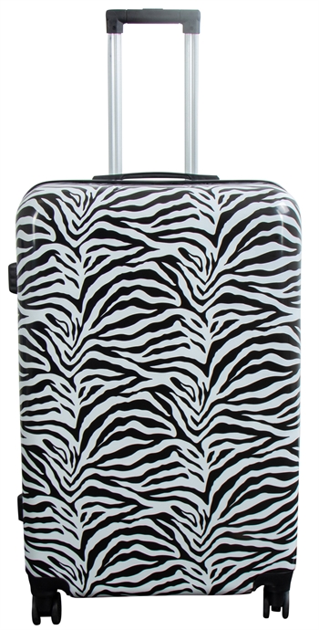 Stor kuffert - Hardcase kuffert med motiv - Zebra - Eksklusiv letvægt kuffert