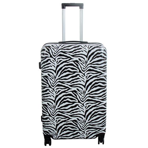 Stor kuffert - Hardcase kuffert med motiv - Zebra - Eksklusiv letvægt kuffert