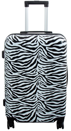 Kuffert - Hardcase kuffert - Str. Medium - Kuffert med motiv - Zebra - Eksklusiv letvægt rejsekuffert