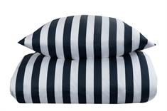 Sengetøj - 140x220 cm  Blå og hvid stribet sengesæt - 100% Bomuldssatin sengetøj - Nordic Stripe