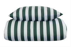 Sengetøj - 150x210 cm - Grøn og hvid stribet sengesæt - 100% Bomuldssatin sengetøj - Nordic Stripe
