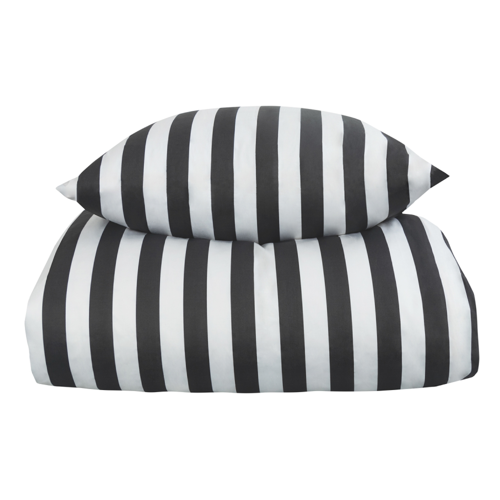 Sengetøj - 100% bomuldssatin - Nordic Stripe - Mørkegrå striber
