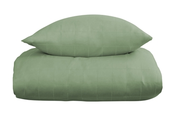 Sengetøj til dobbeltdyne 200x220 cm - Blødt, jacquardvævet bomuldssatin - Check grøn - By Night sengesæt