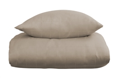 Sandfarvet sengetøj 140x200 cm - Check sand - Sengelinned i 100% Bomuldssatin - By Night sengesæt