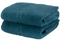 Badehåndklæde - 65x130 cm - Blå - 100% Bomulds håndklæde - Ekstra blødt