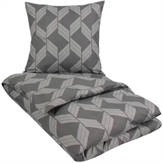 Kingsize sengetøj 240x220 cm - Edge grey - Dobbeltdyne sengetøj i microfiber - In Style