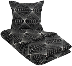 Dobbelt sengetøj 200x220 cm - Diamond black - sort -  Microfiber 