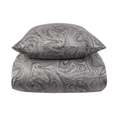 Sengetøj - Bomuldssatin - Gråt marble print
