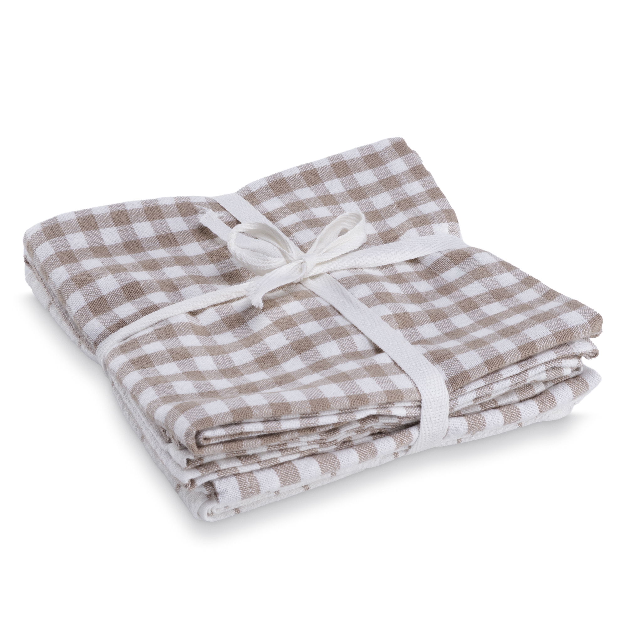 3-pak viskestykker 50x70 cm - 100% Bomuld - Beige og hvide