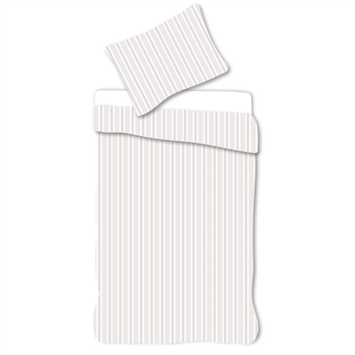 Baby sengetøj 70x100 cm - Hvidt sengesæt med lilla striber - 100% blødt bomulds sengelinned