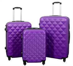 Kuffert - Diamant lilla - Hardcase letvægts kuffert