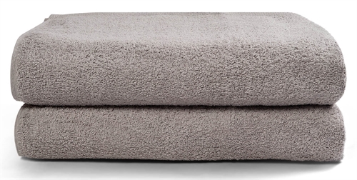 Badehåndklæder - 2 stk. - 70x140 cm - Lysegrå - 100% Bomuld - Håndklædepakke fra Nordisk tekstil