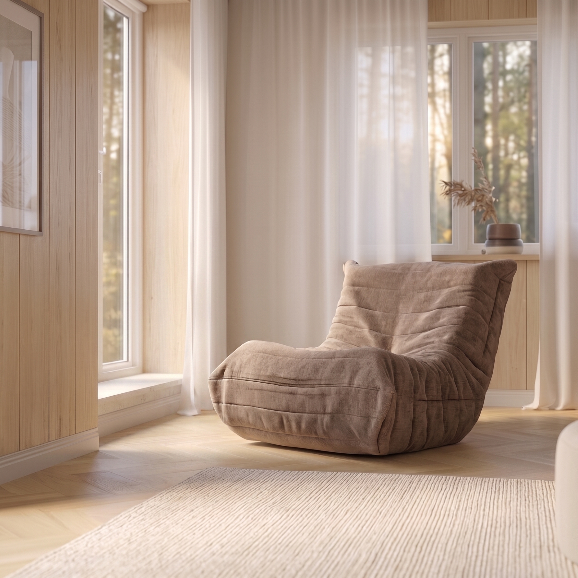 Lounge stol - Gulvstol - Beige