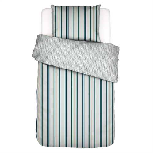 Stribet sengetøj - 140x200 cm - Meryl - Vendbar sengesæt - 100% Bomuldssatin - Essenza sengetøj