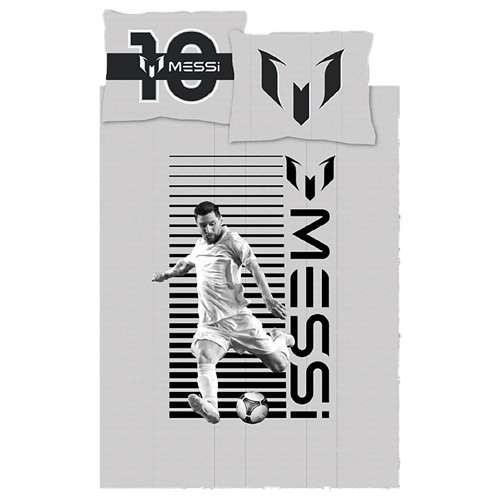 Sengetøj med Messi -140x200 cm - Fodbold sengetøj med Messi - Sengesæt 100% blød bomuld 
