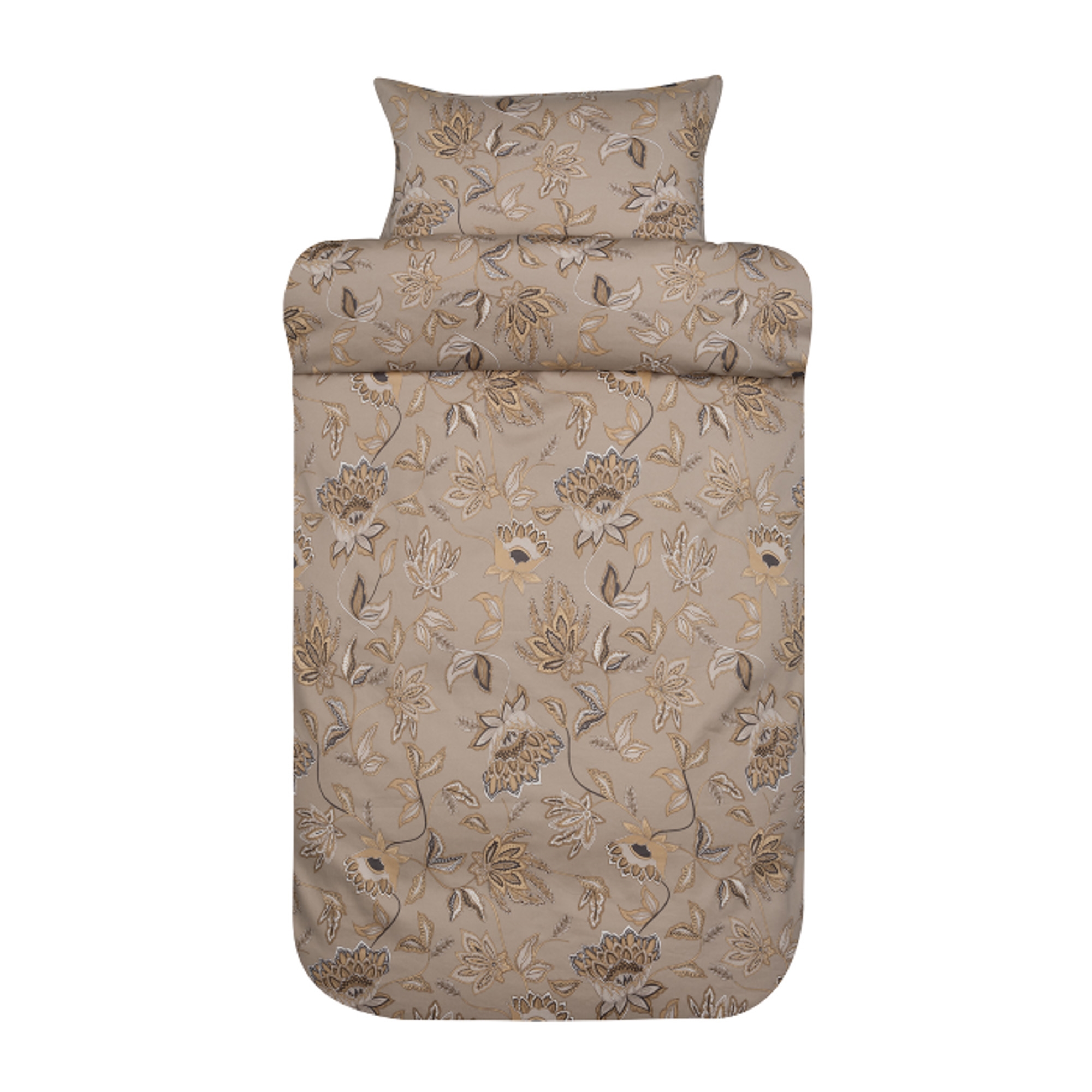 Sengetøj 140x220 cm - 100% bomuldssatin - Høie Of Scandinavia - Mille Mørk Beige