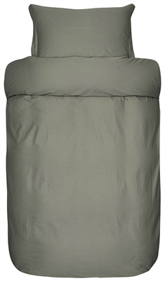 Grønt sengetøj 140x220 cm - Ensfarvet sengetøj - Sengelinned i 100% bomuldssatin - Høie