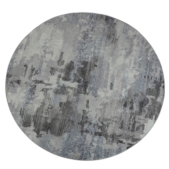  Rundt tæppe - Gulvtæppe Ø 160 cm - Grå løs tæppe med stone look & skridsikker bagside - Blødt gulvtæppe fra Nordstrand Home Molly