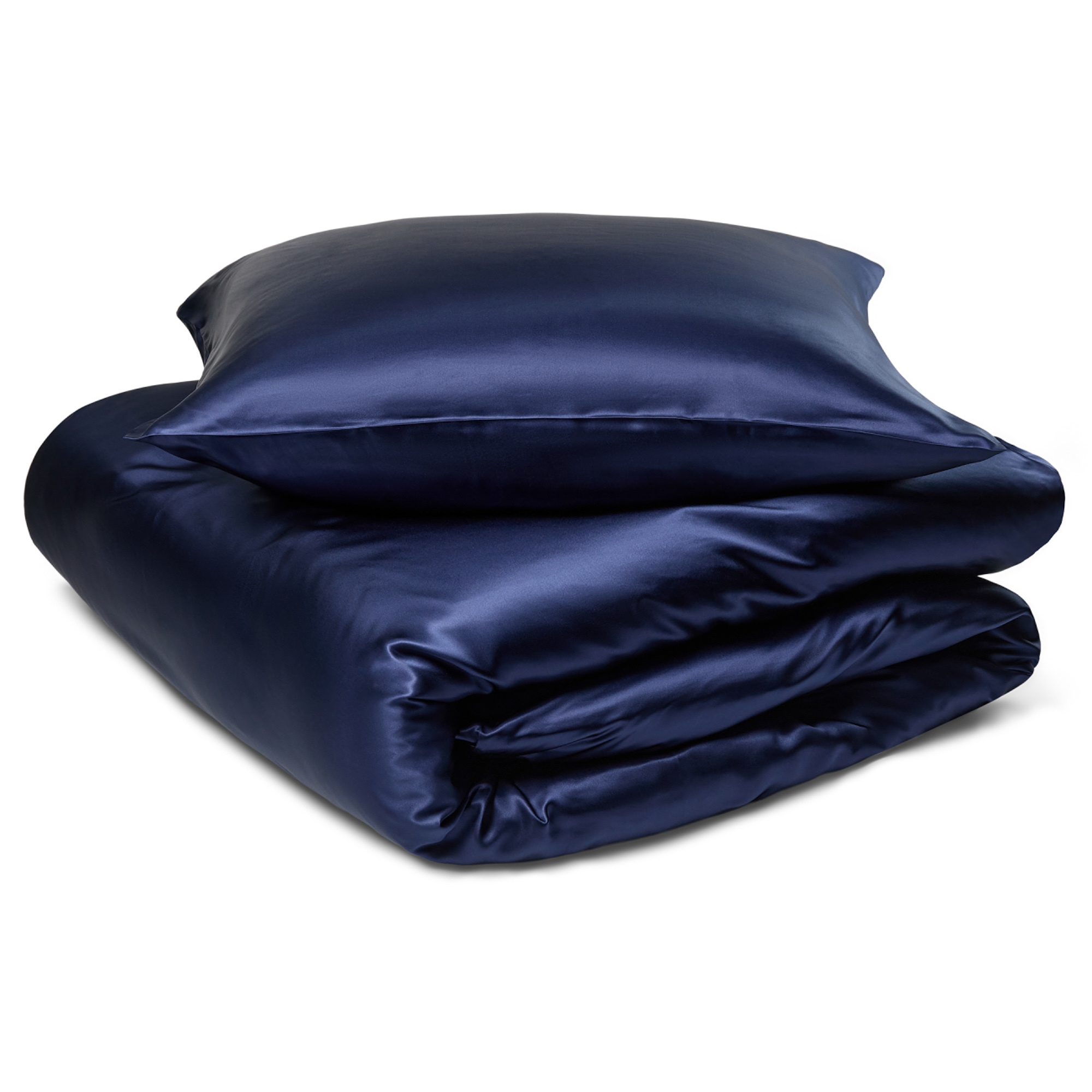Silke sengetøj 140x220 cm - 100% morbærsilke - Navy blå