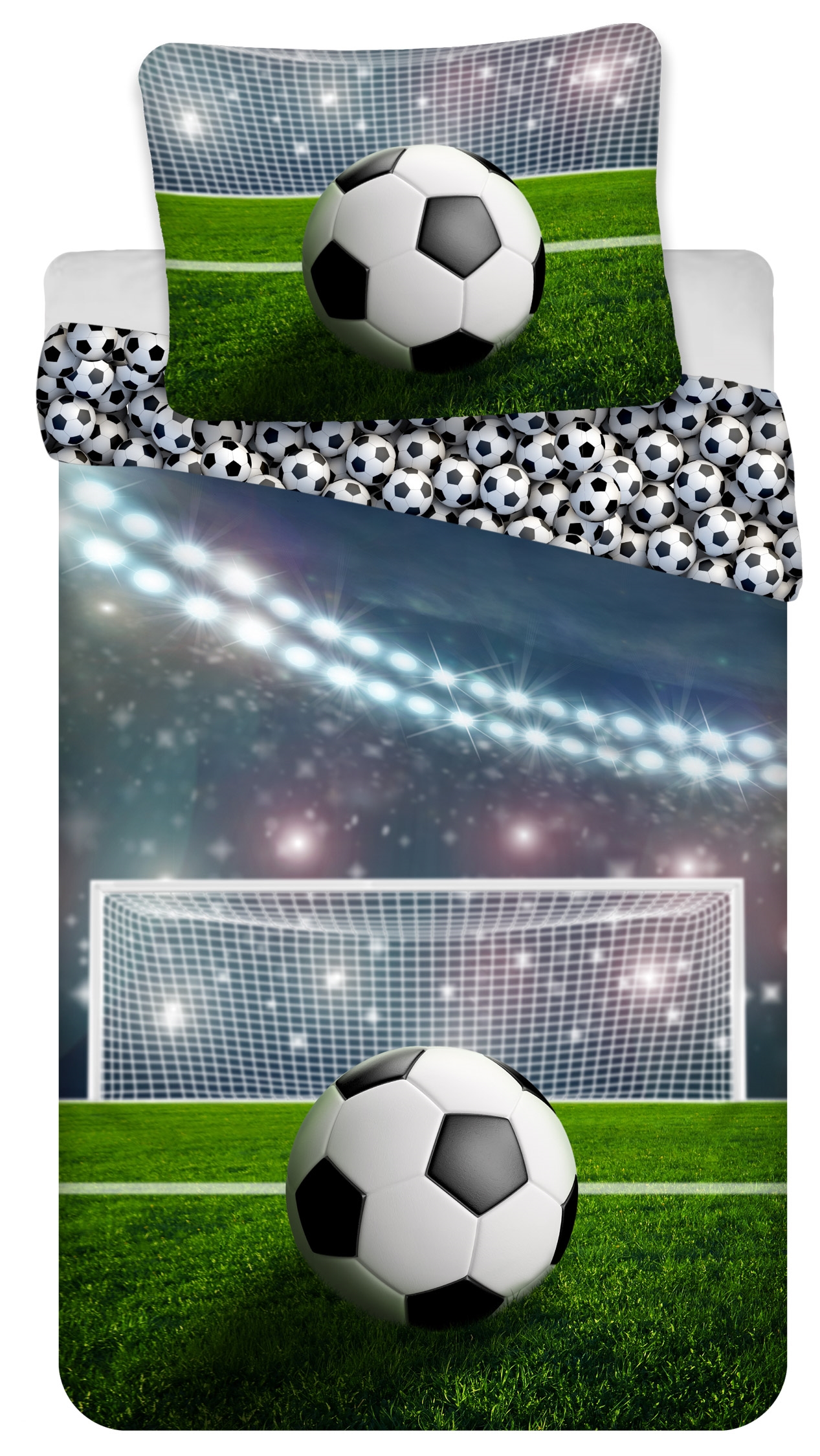BrandMac Sengetøj – Juniorstørrelse 100 x 140 cm – Fodbold (1000748)