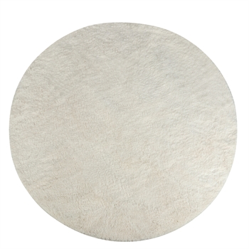  Rundt tæppe - Gulvtæppe Ø 160 cm - Hvid - Langt ryatæppe med skridsikker bagside - Løs tæppe fra Nordstrand Home 