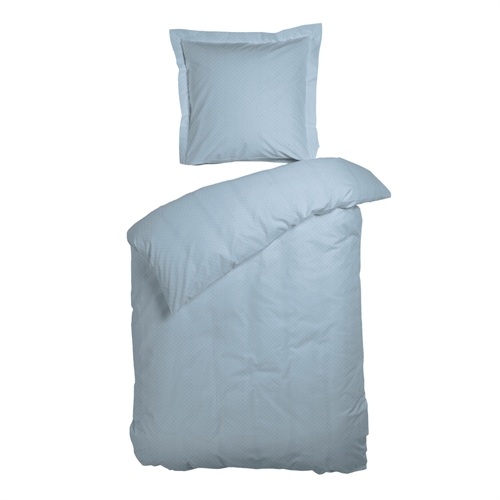 Junior sengetøj 100x140 cm - Lyseblåt jacquard sengesæt med mønster - Opal light blue - 100% blød bomuld - Night & Day junior sengelinned