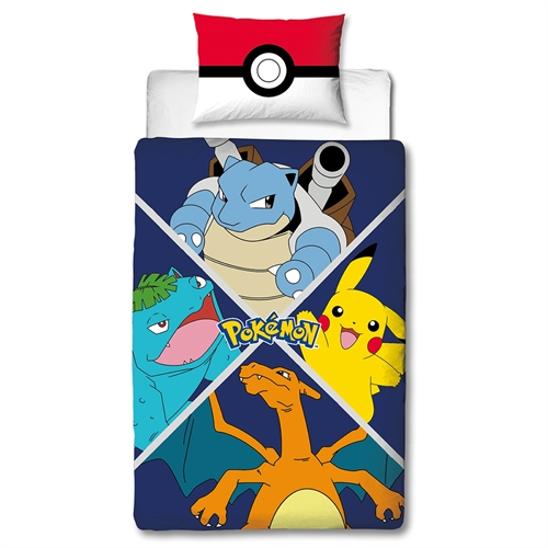 Pokemon Sengetøj - 150x210 cm - Sengetøj med 2 i 1 design - 100% bomuld