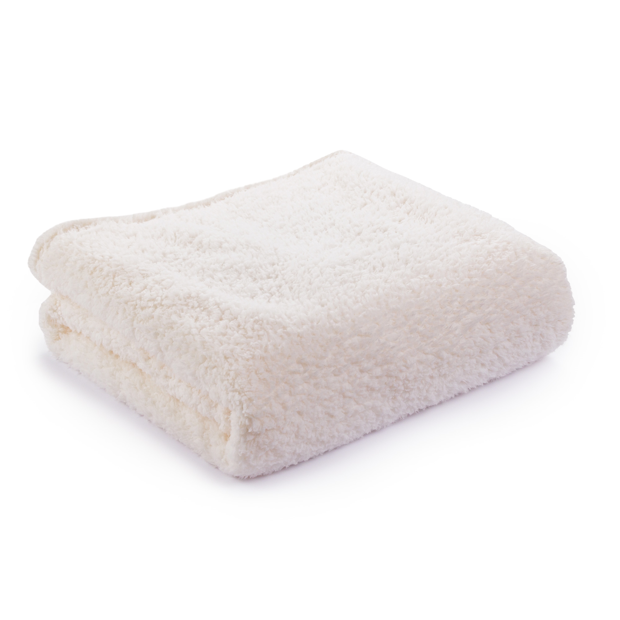 Teddy fleece tæppe - 130x180 cm - Hvid