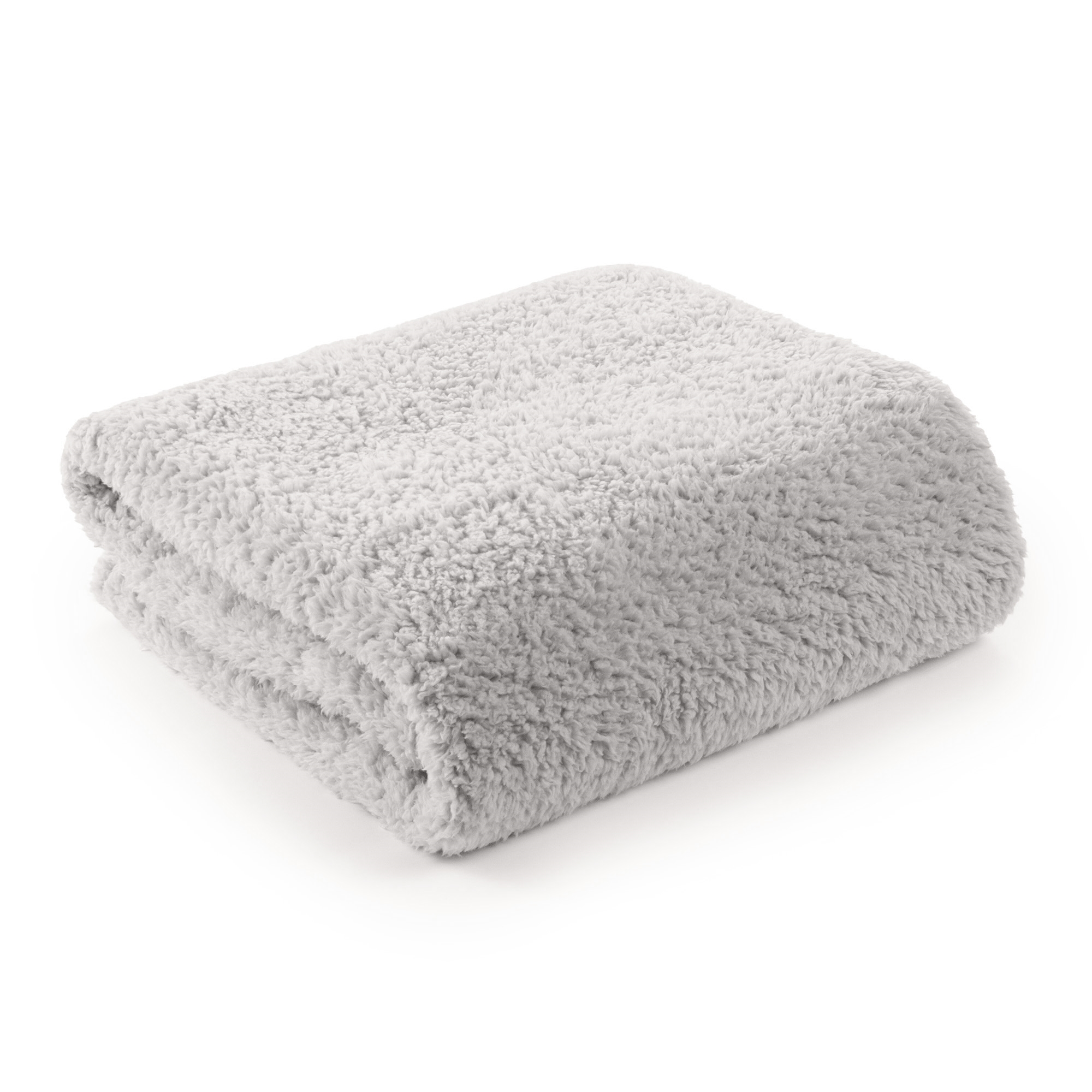 Teddy fleece tæppe - 130x180 cm - Grå