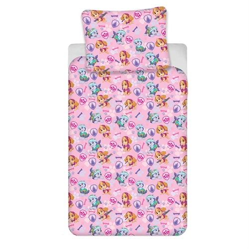Paw Patrol sengetøj 140x200 cm - Sengesæt med Skye & Everest - 100% bomuld