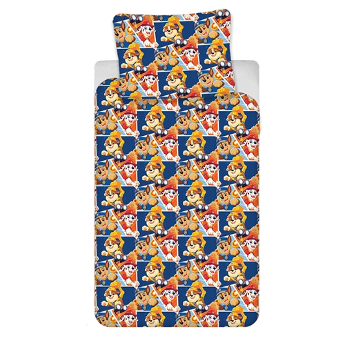 Paw Patrol sengetøj 140x200 cm - Sengesæt med Marshall, Chase og Rubble - 100% bomuld