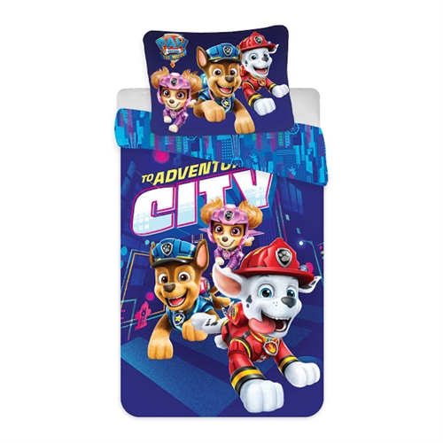 Paw Patrol sengetøj - 150x210 cm - Sengesæt med 2 i 1 design - 100% bomuld