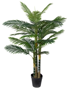 Fønikspalme - 220 cm høj - 3 stammet kunstig palme flot naturtro 