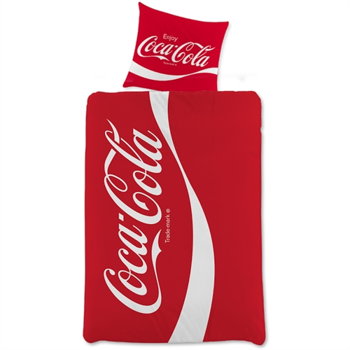 Coca Cola sengetøj - Vendbart sengesæt med logo - 140x200 cm - 100% blød bomulds sengelinned