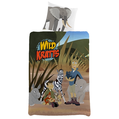 Sengetøj 140x200 cm - Wild Kratts sengesæt - Kendt fra DR Ramasjang - Dynebetæk i 100% bomuld