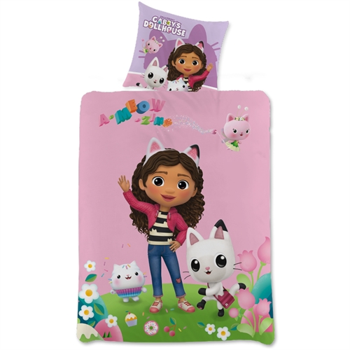 Gabby\'s Dollhouse sengetøj 140x200 cm - Vendbart Gabby sengetøj - 100% bomulds sengelinned