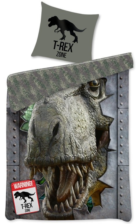 Dinosaur sengetøj - 100% bomuld - Børnesengetøj 140x200 cm - T-Rex