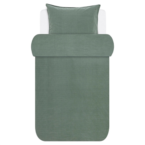 Marco polo sengetøj - 140x200 cm - Senja grønt sengetøj - 100% Enzymvasket bomulds sengesæt