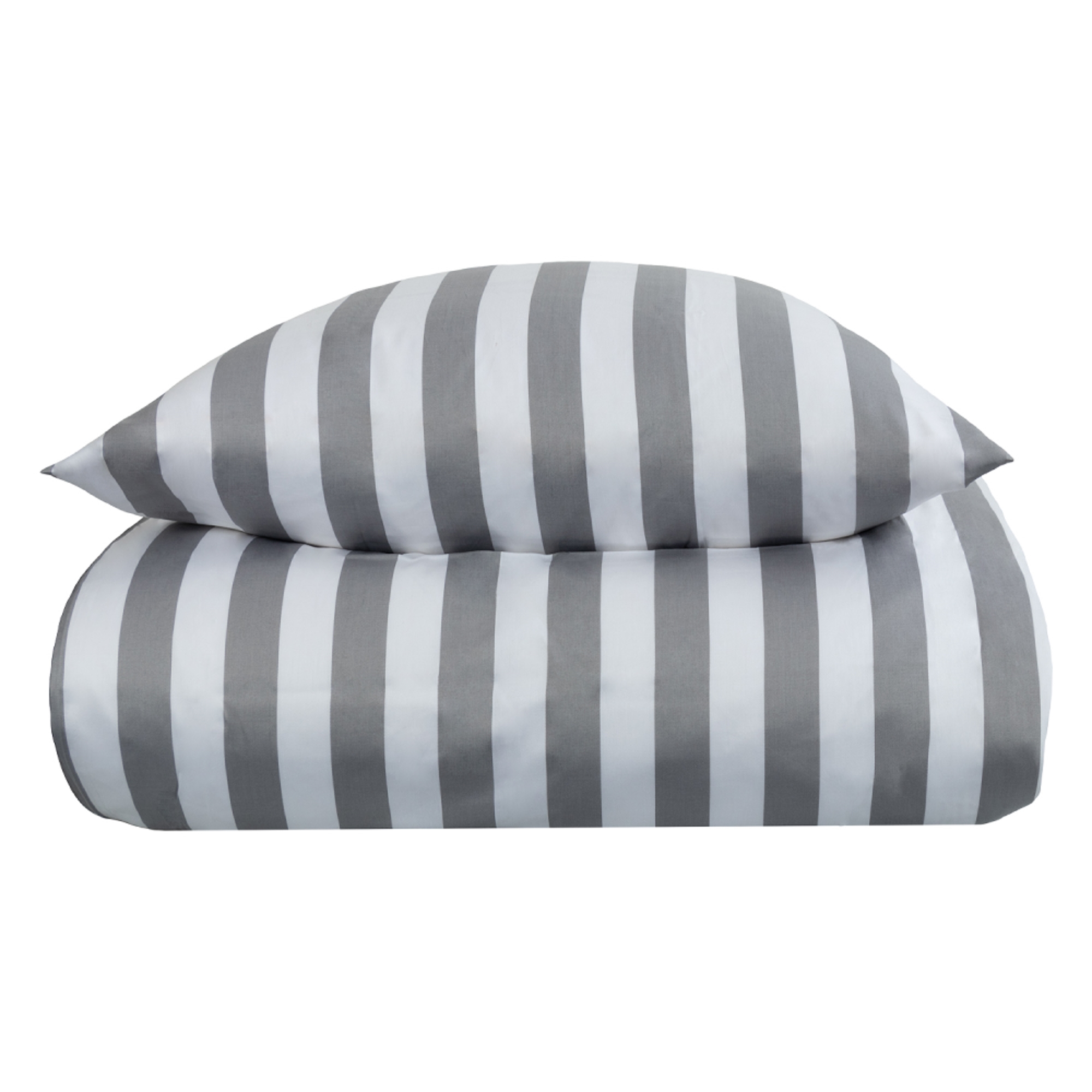 Dobbelt sengetøj 200x200 cm - 100% bomuldssatin - Nordic Stripe - Grå striber