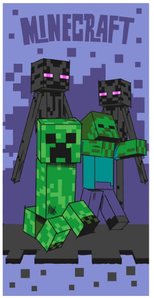 Minecraft Creeper håndklæde - 70x140 cm - 100% bomuld - Blødt badehåndklæde med zombie og slenderman