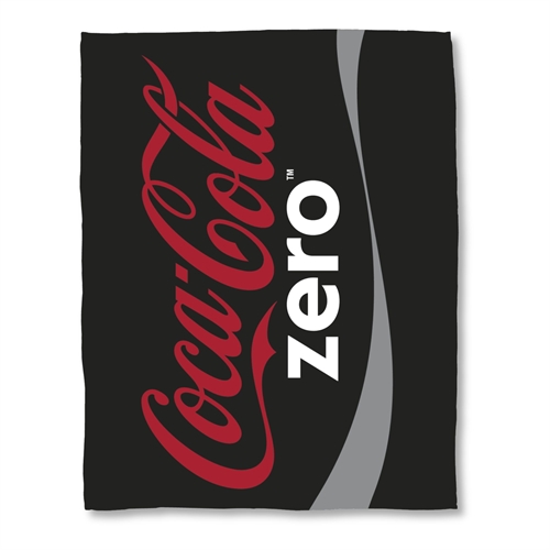 Børnetæppe - Coca Cola Zero - 150x200 cm - Blødt Fleece tæppe - Sort