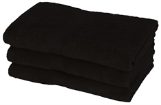 Sorte bade håndklæder - 70x140 cm - Sort - 100% Bomuld - Bløde bade håndklæder fra Egeria