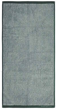 Marc O Polo Håndklæde - 50x100 cm - Mørkegrøn og hvid - 100% Bomuld - Luksus Håndklæder 