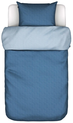 Stribet sengetøj 140x200 cm - Toloma Blue - Sengesæt med 2 i 1 design - 100% Bomuldssatin - Marc O'Polo