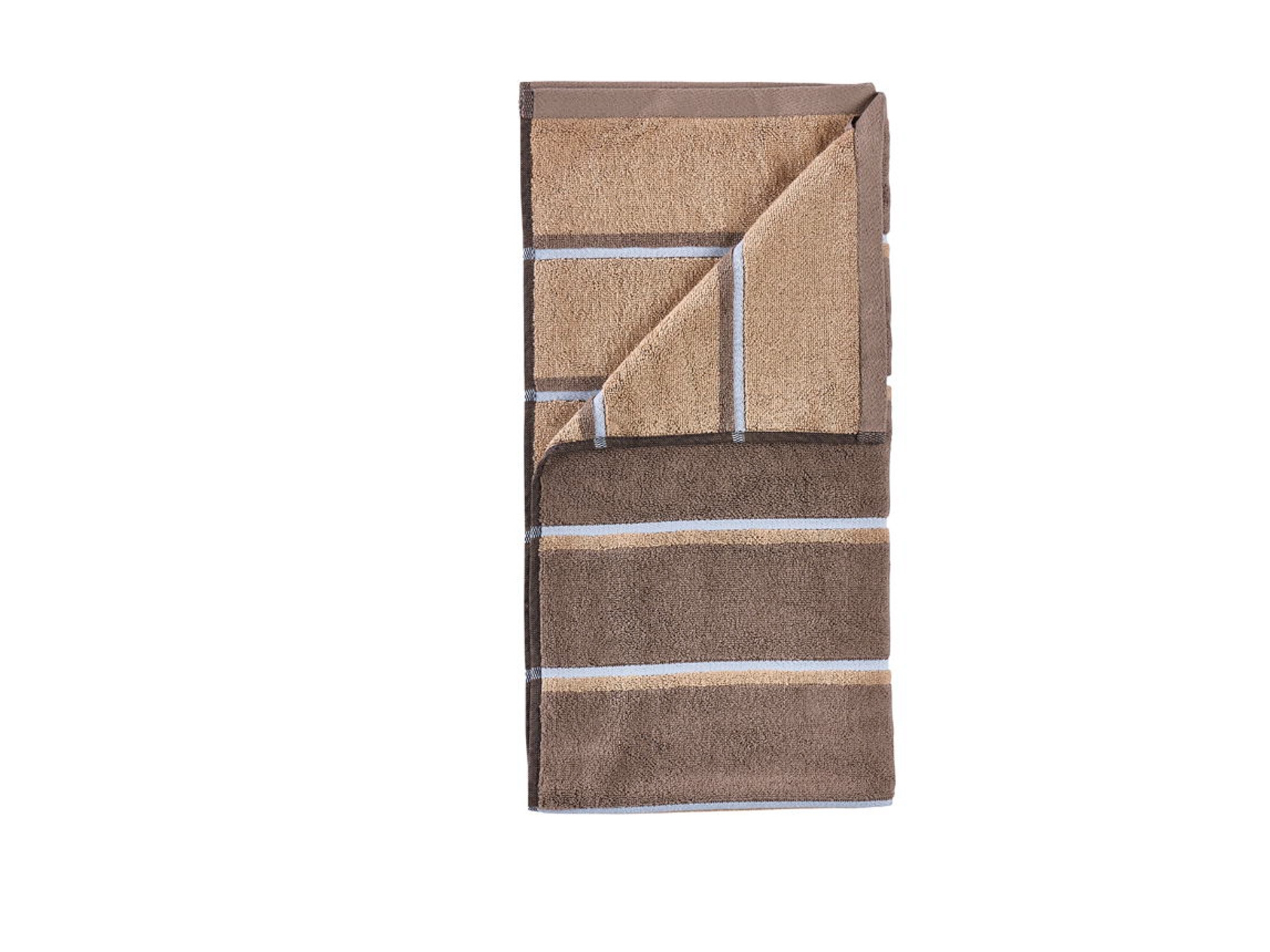 Håndklæde - 100% bomuld - Zone Denmark Sauna - Stribet Taupe