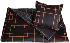 Neon Living - Bomuldssatin - Dobbelt sengetøj - 200x200cm - Sort og Orange