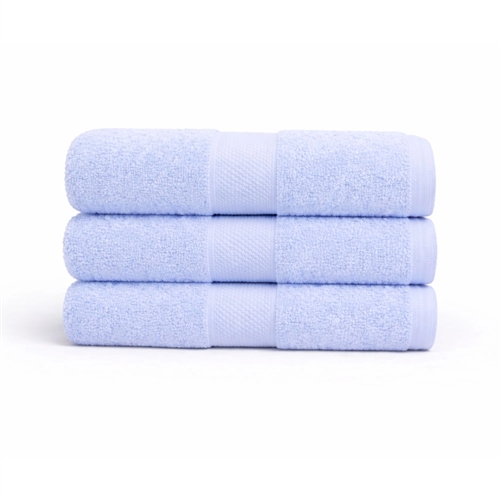 Bomulds håndklæde - 100% bomuld - 50x100 cm - Diamant - Lyseblå